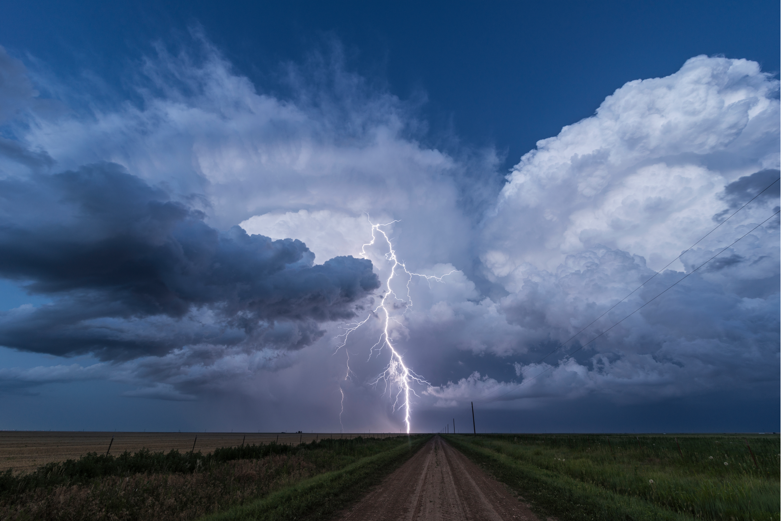 Lightning photographed by Jenny from Highway 207 south of Claude, TX on 06/22/2019.